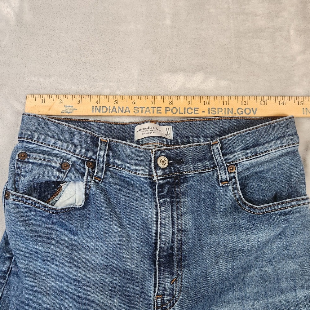 Abercrombie & Fitch Ultra High Rise The 90s Straight Black Jeans‎ Size 29 8R - Picture 4 of 7